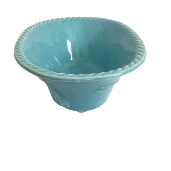 R.R.P. CO. Roseville Aqua Blue Stork Planter VTG Nursery Decor Baby Shower Gift - Picture 4 of 8